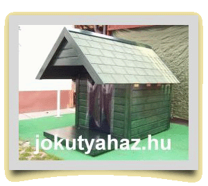 előtetős, teraszos kutyaház